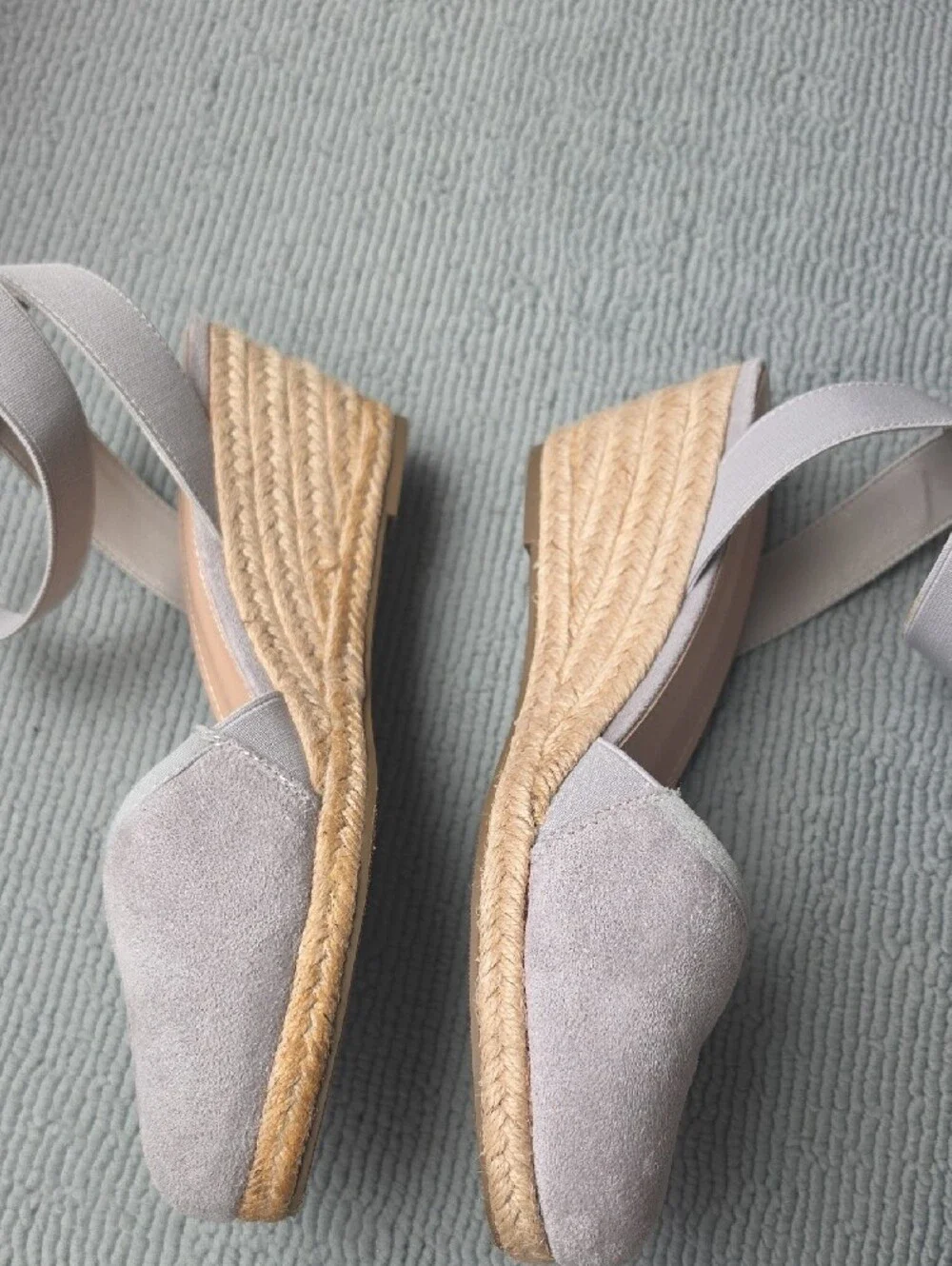 Dteam Pairs Women’s Light Gray Suede Ankle-Strap Wedges